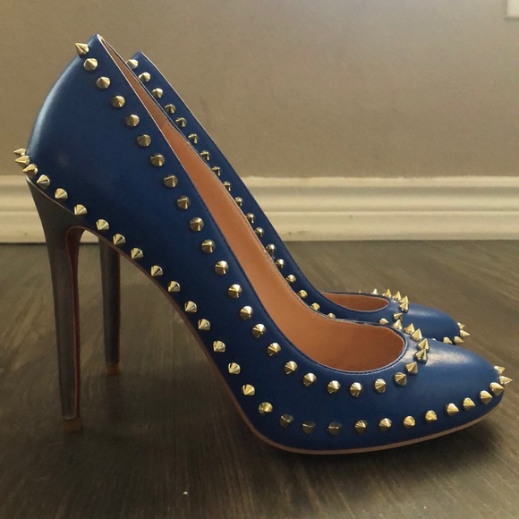 Chris-T Women Sexy Round Toe Stud Stiletto - Picture 7 of 7